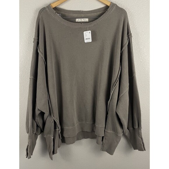 We The Free Tops - We The Free Womens L Dolphin Gray Camden Cozy Oversize Sweatshirt
